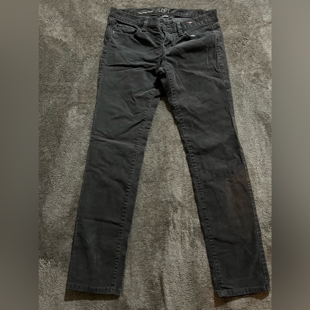 Straight leg grey corduroy pants